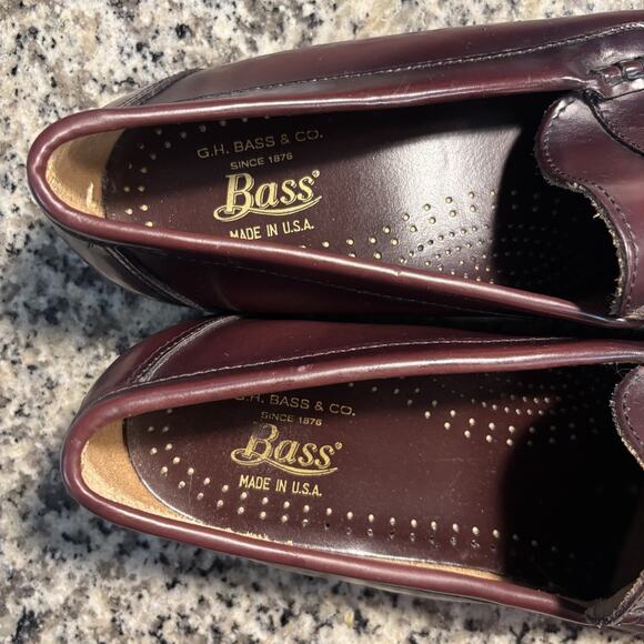 GH Bass Men's Vintage Maroon Classic Walton Leather Penny Loafer Size 10D - Picture 4 of 10